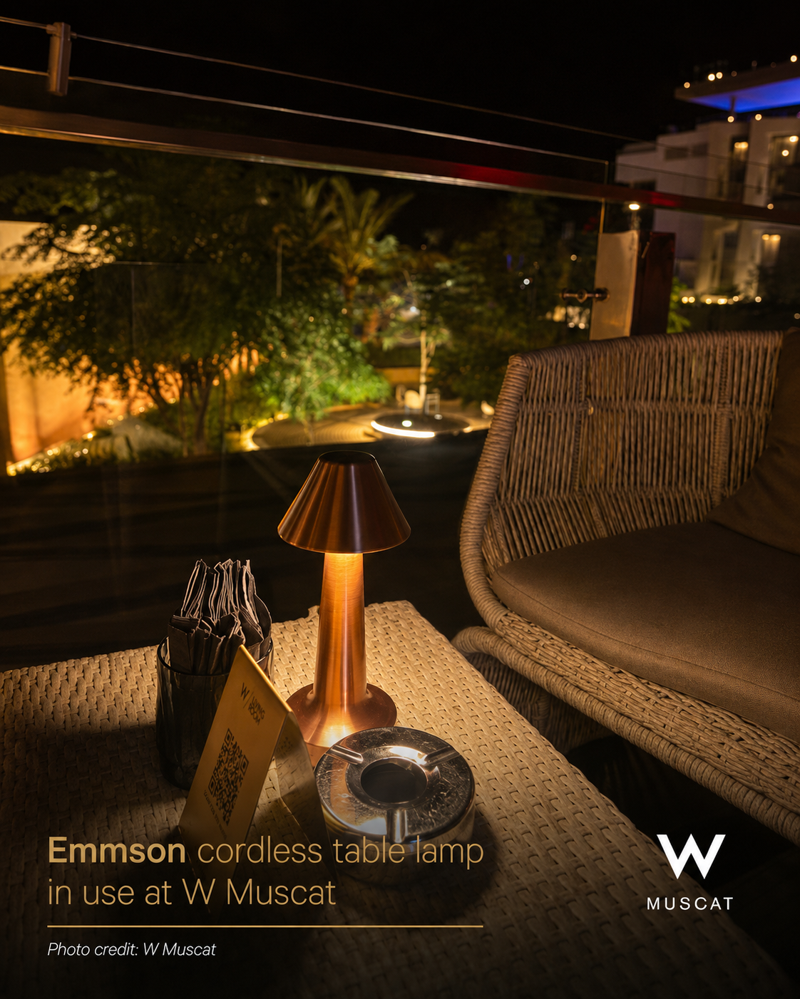 Cordless Table Lighting at W Muscat: Ambiance, Flexibility & Guest Experience Cordless Table Lighting at W Muscat: Ambiance, Flexibility & Guest Experience