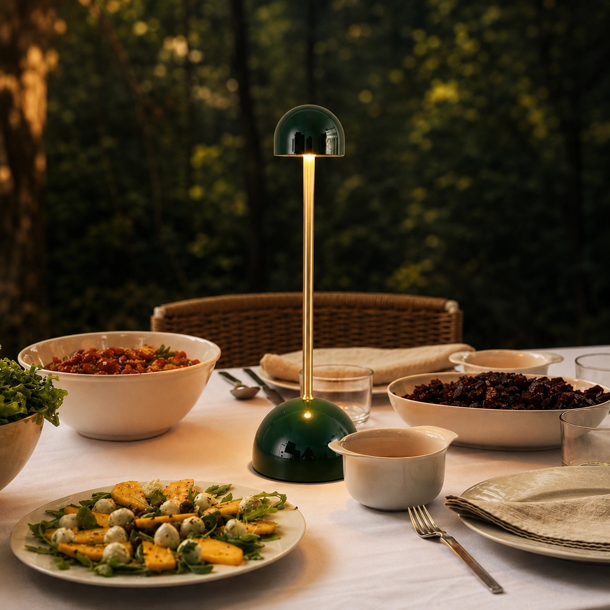 Emmson Celeste cordless table lamp for restaurant and hotel dining