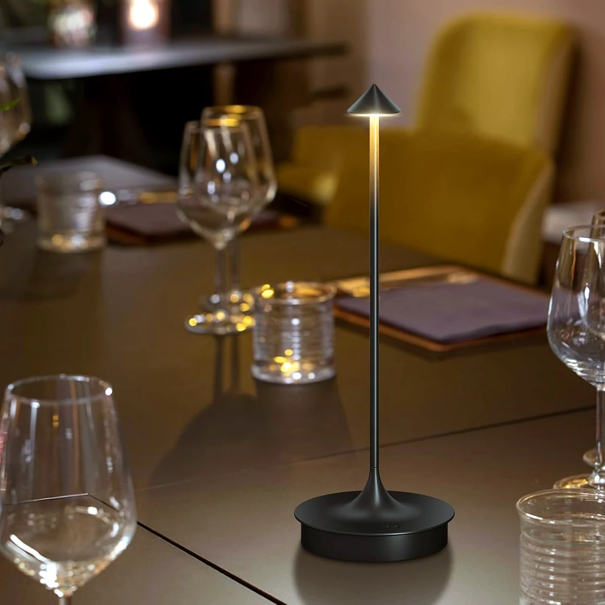 Emmson Pina cordless table lamp in warm brown finish with soft 3000K light Emmson Pina cordless table lamp in warm brown finish with soft 3000K light