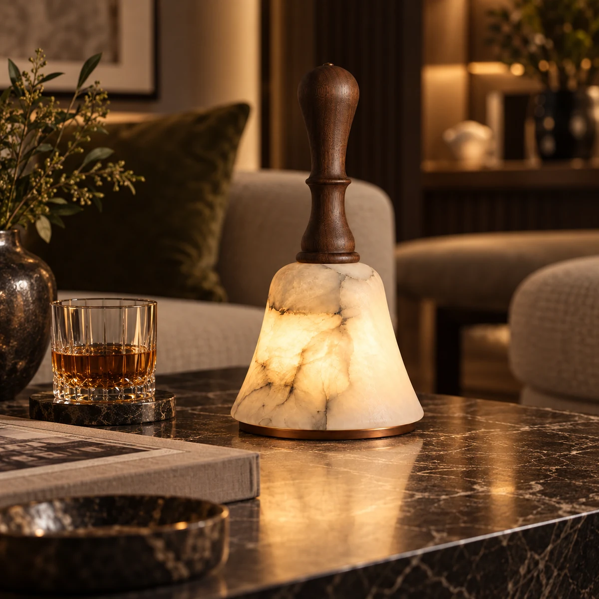 Emmson Aurajoy Cordless Alabaster Table Lamp